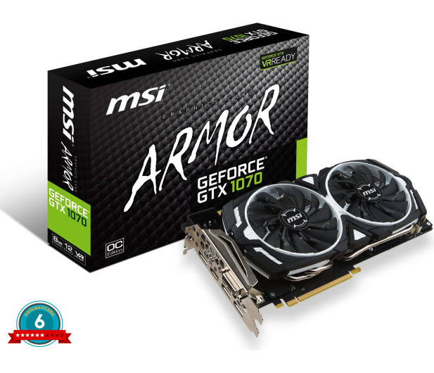 MSI GeForce GTX 1070 ARMOR 8GB OC GDDR5 - 311411 - zdjęcie